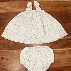 Floral Baby Dress and Bloomers Set